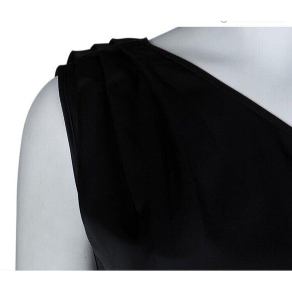 Stella McCartney One Shoulder Black Satin Mini Holiday Party Dress  Size 4 - Picture 4 of 11